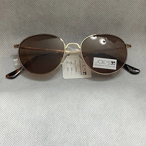Joe’s Jeans Round Gold Tortoise Accent Sunglasses - Picture 2 of 9
